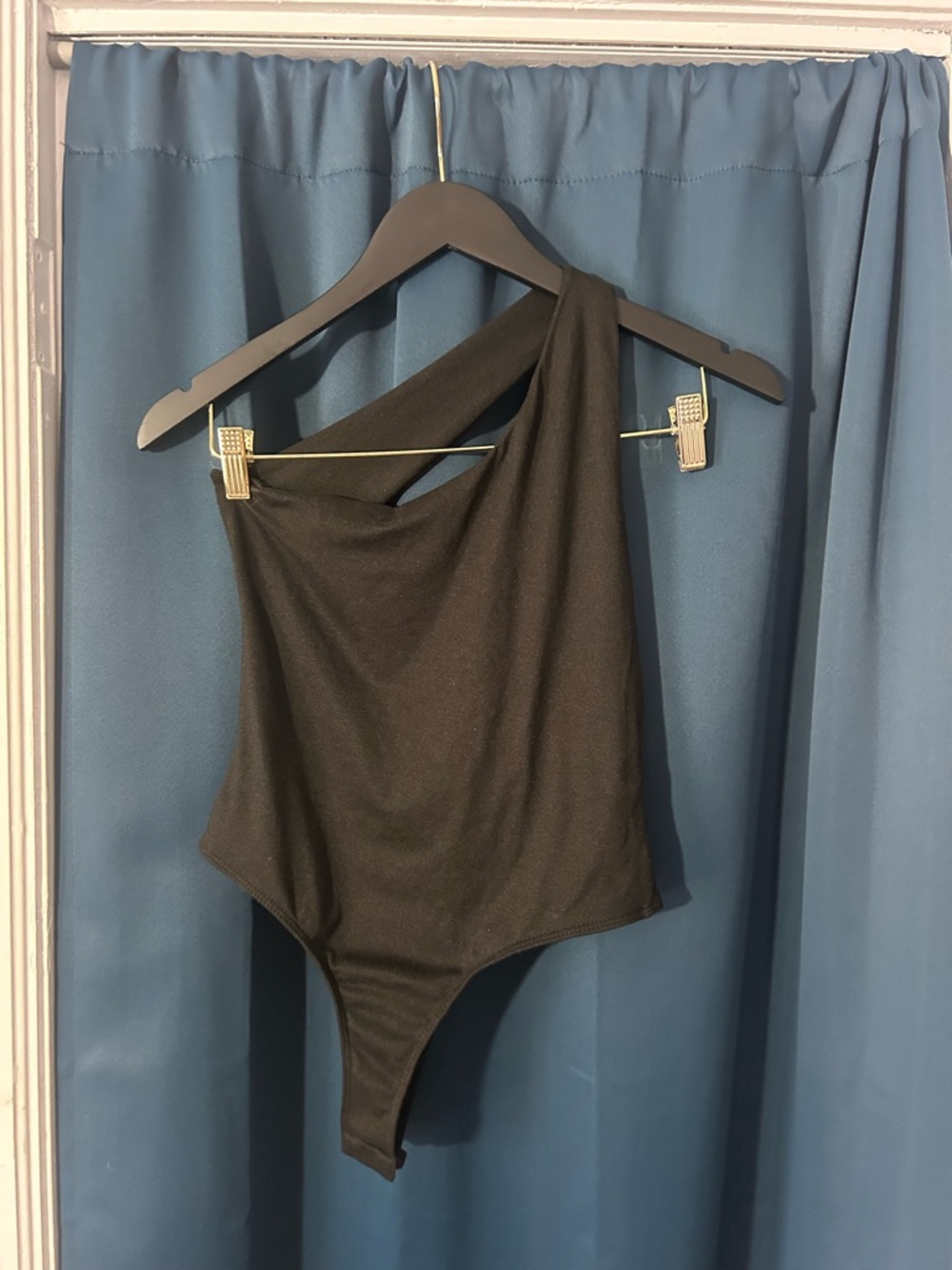 Fashion Nova One-Shoulder Black Bodysuit Open Back